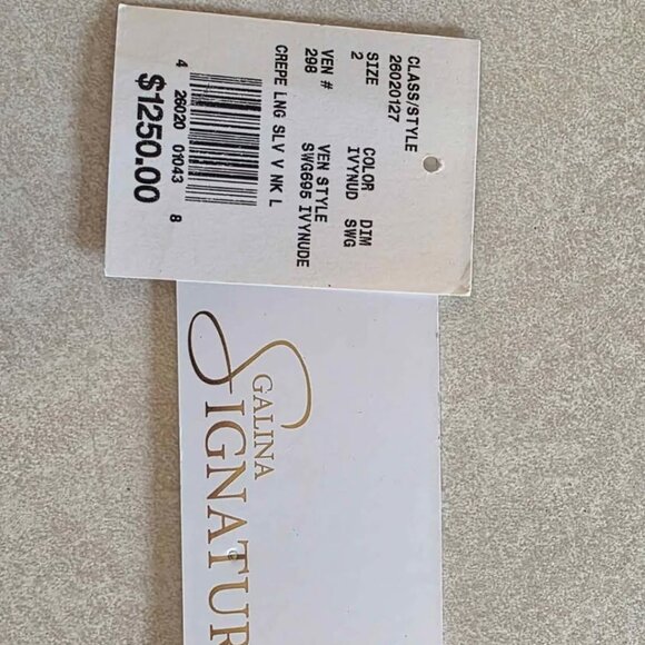 Beaded Lace Plunge Neckline wedding dress - Picture 3 of 6